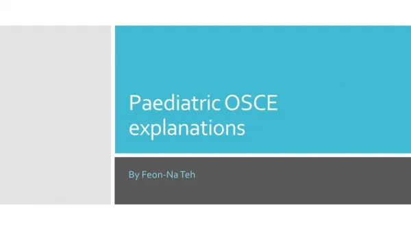Paediatric OSCE explanations