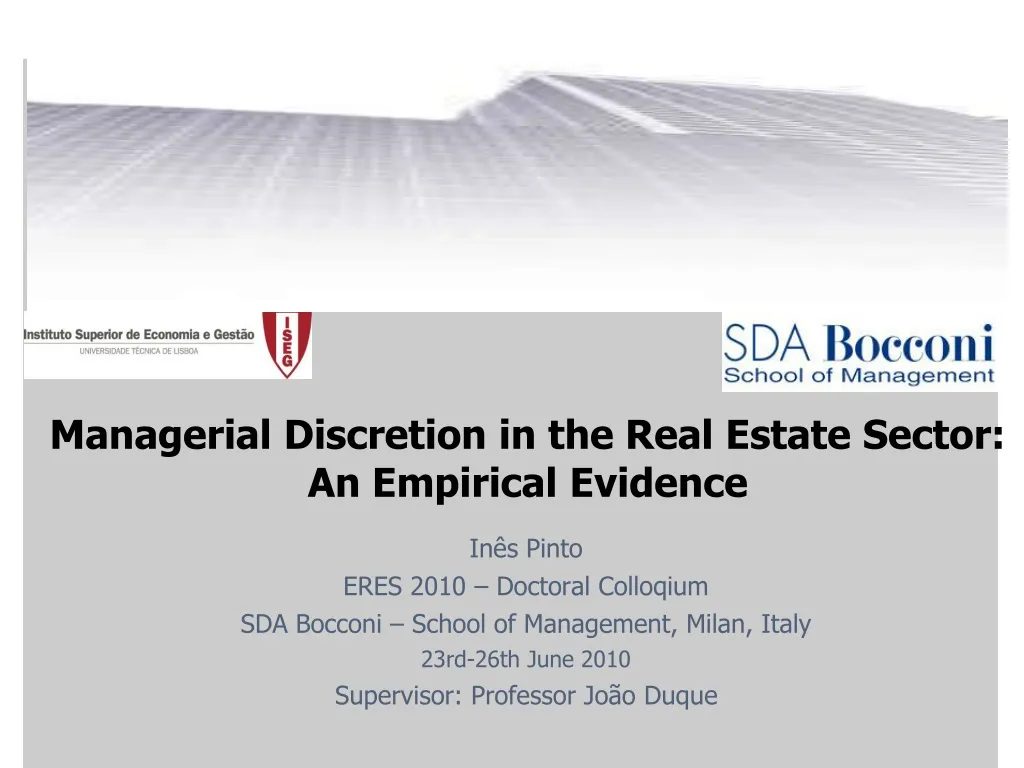 managerial discretion in the real estate sector an empirical evidence