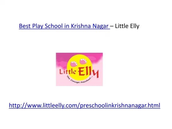Best Play School in krishna Nagar