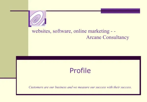 Websites, software, online marketing - - Arcane Consultancy