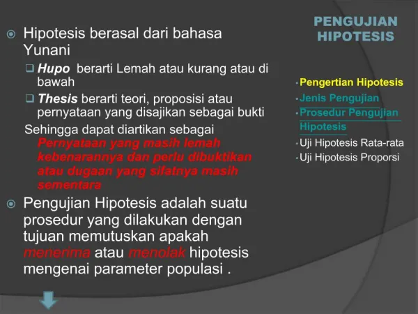 PENGUJIAN HIPOTESIS
