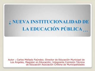 NUEVA INSTITUCIONALIDAD DE LA EDUCACI N P BLICA - slide 1