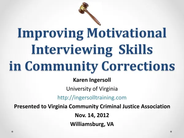Improving Motivational Interviewing Skills in Community Corrections