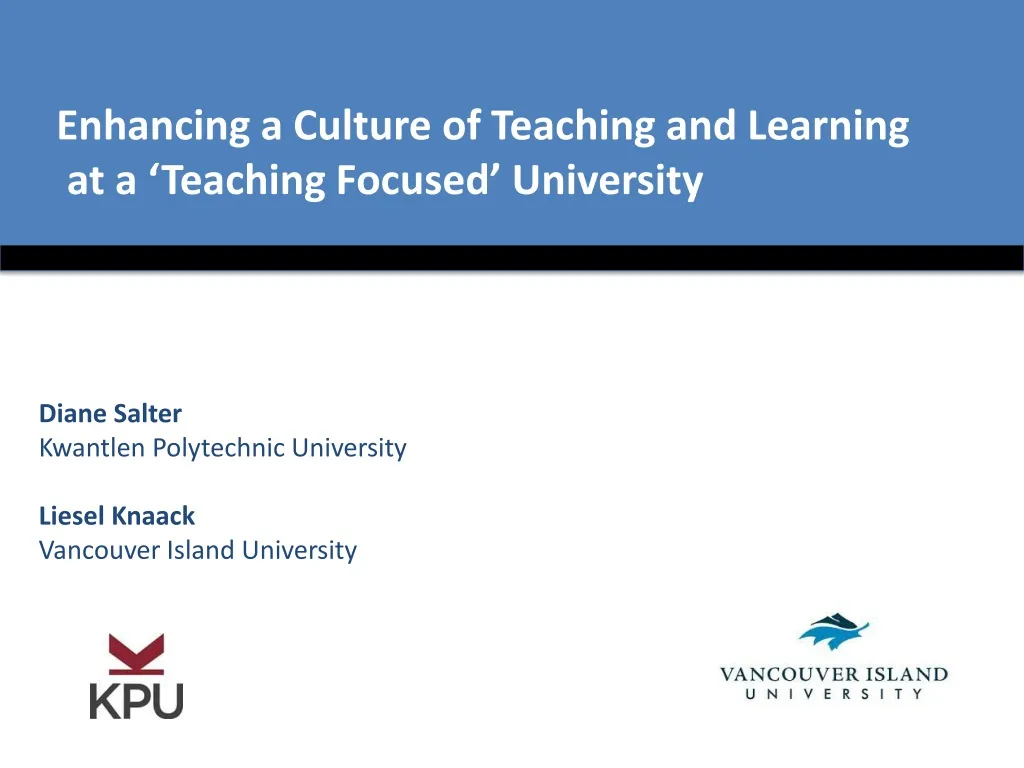 enhancing a culture of teaching and learning