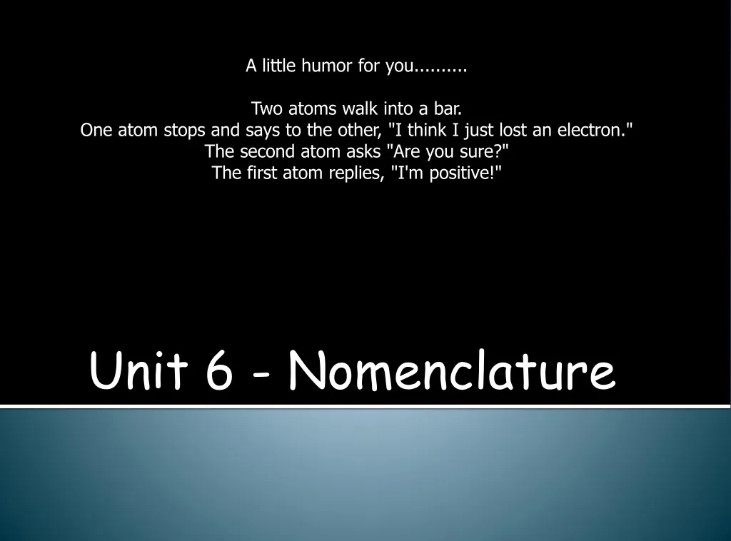 unit 6 nomenclature