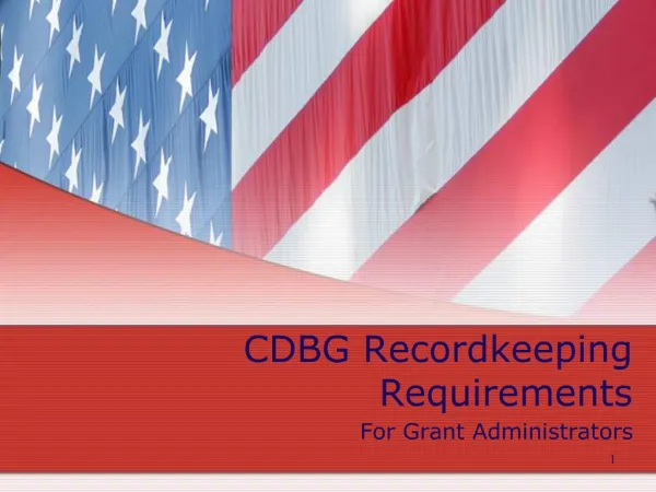 CDBG Recordkeeping Requirements For Grant Administrators