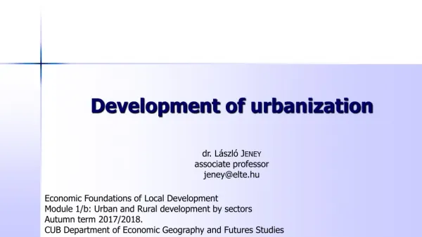 Development of urbanization