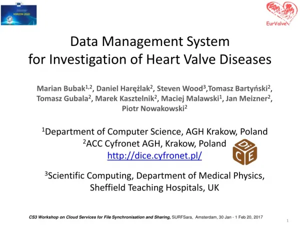Data Management System for Investigation of Heart Valve Diseases