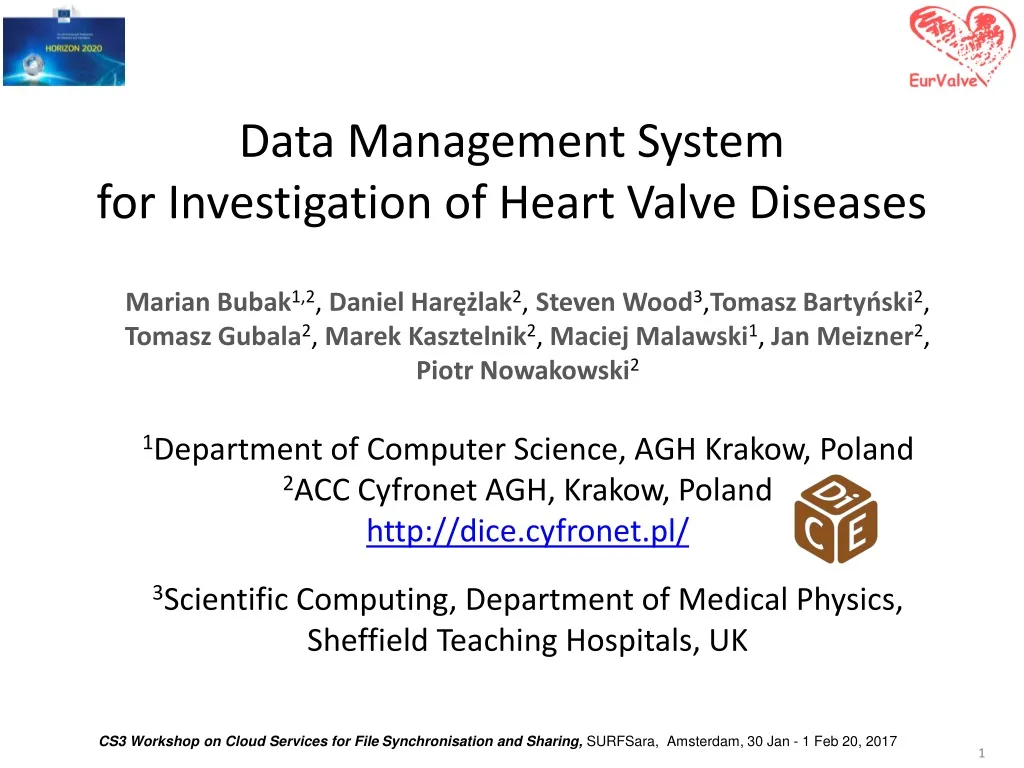 data management system for investigation of heart valve diseases