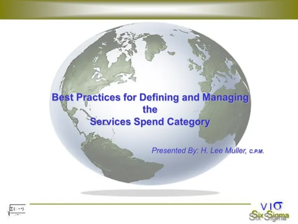Best Practices for Defining and Managing the Services Spend Category