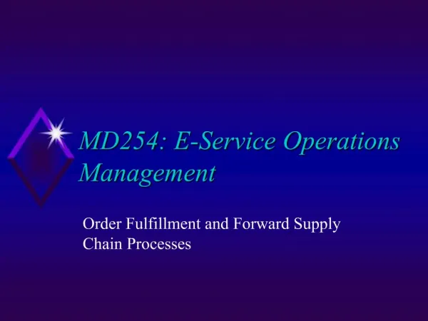 MD254: E-Service Operations Management