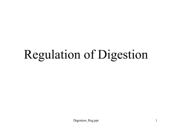 Regulation of Digestion