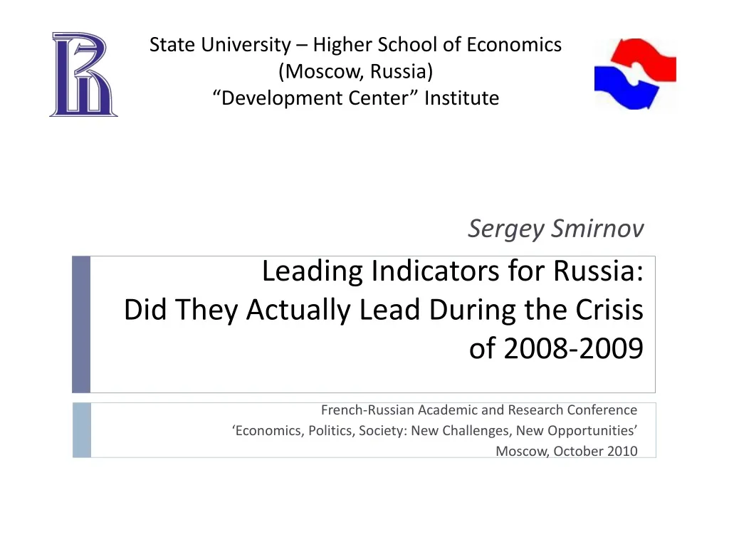leading indicators for russia did they actually lead during the crisis of 2008 2009