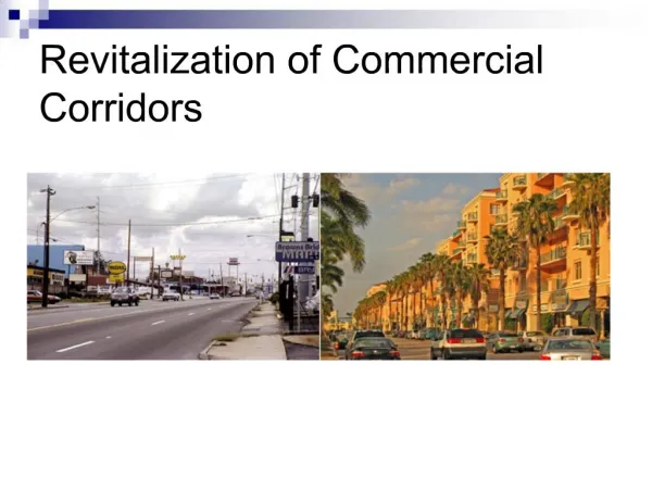 Revitalization of Commercial Corridors
