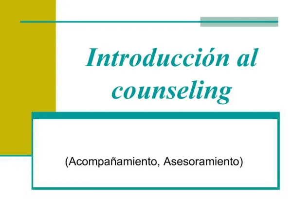 Introducci n al counseling