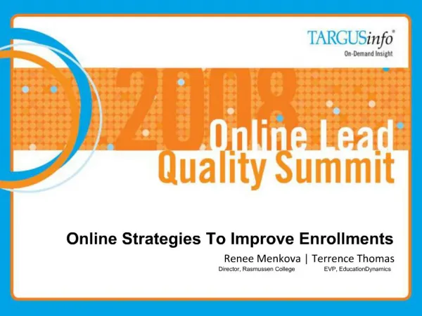 Online Strategies To Improve Enrollments