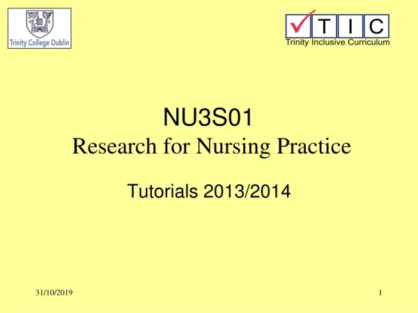 NU3S01 Research for Nursing Practice