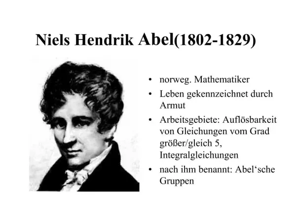 Niels Hendrik Abel 1802-1829