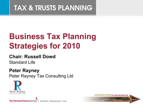 Business Tax Planning Strategies for 2010