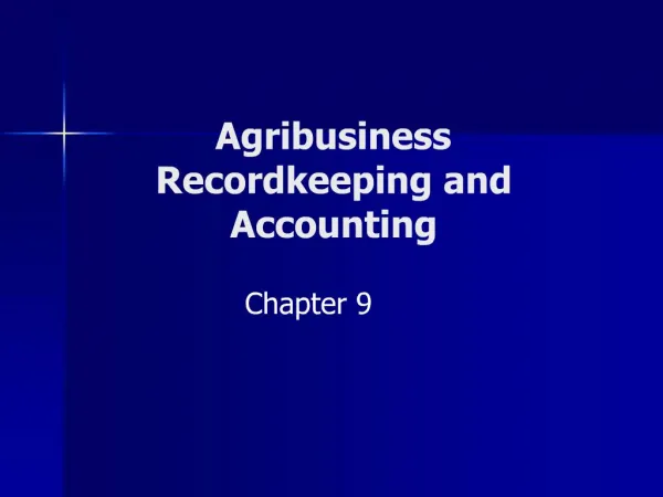 Agribusiness Recordkeeping and Accounting