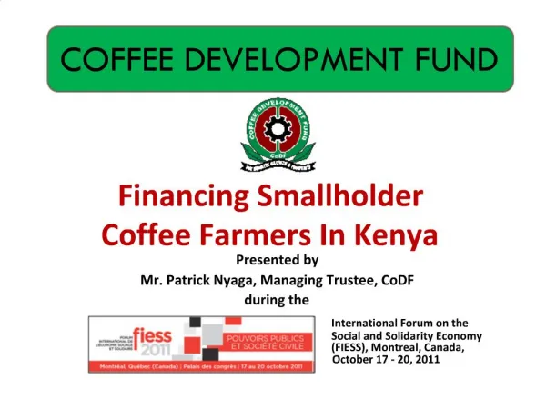 Financing Smallholder Coffee Farmers In Kenya