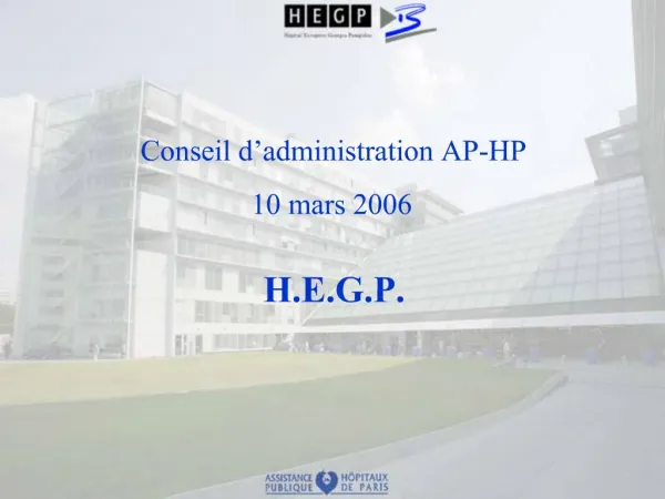 Conseil d administration AP-HP 10 mars 2006