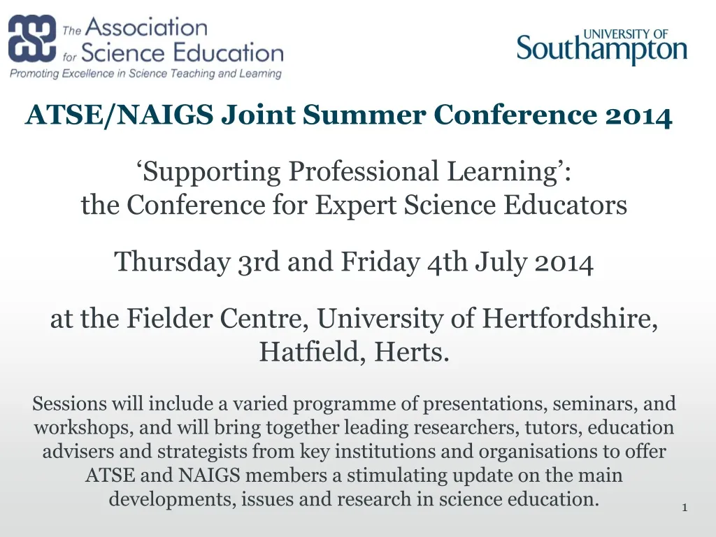atse naigs joint summer conference 2014