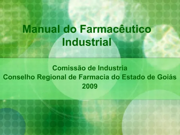Manual do Farmac utico Industrial