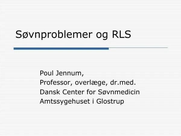 S vnproblemer og RLS