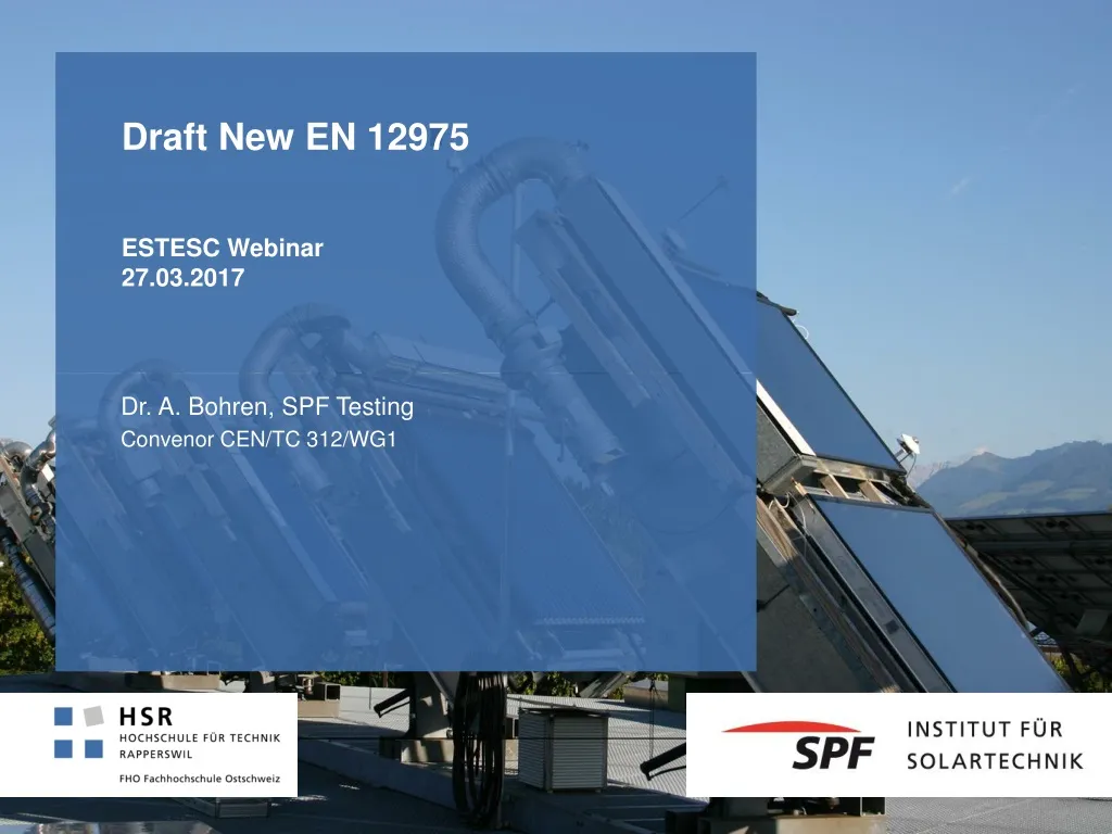 draft new en 12975 estesc webinar 27 03 2017