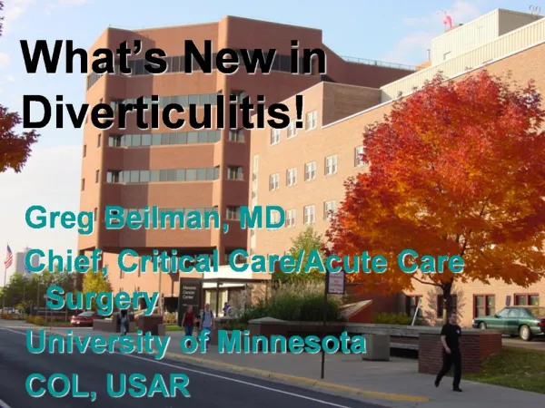 What s New in Diverticulitis