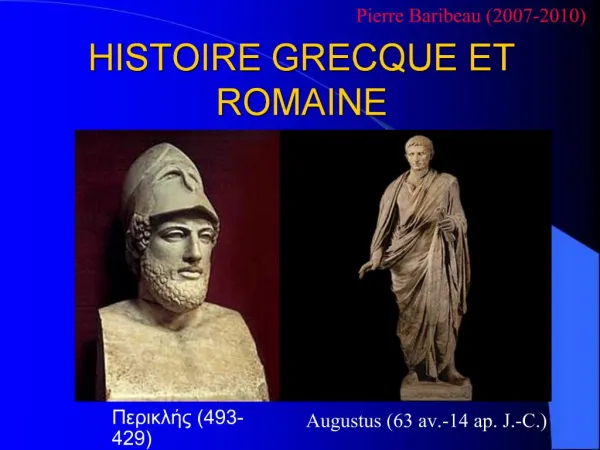 HISTOIRE GRECQUE ET ROMAINE
