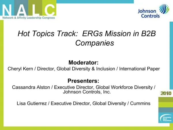 Hot Topics Track: ERGs Mission in B2B Companies