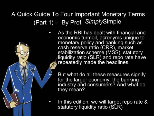 A Quick Guide To Four Important Monetary Terms Part 1 By Prof. Simply Simple