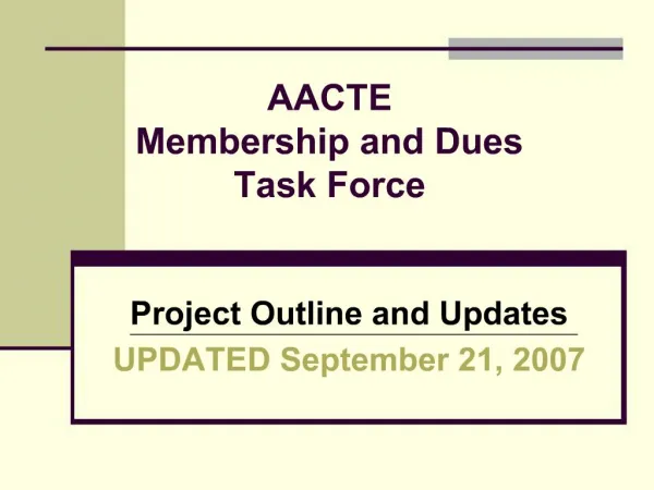 AACTE Membership and Dues Task Force