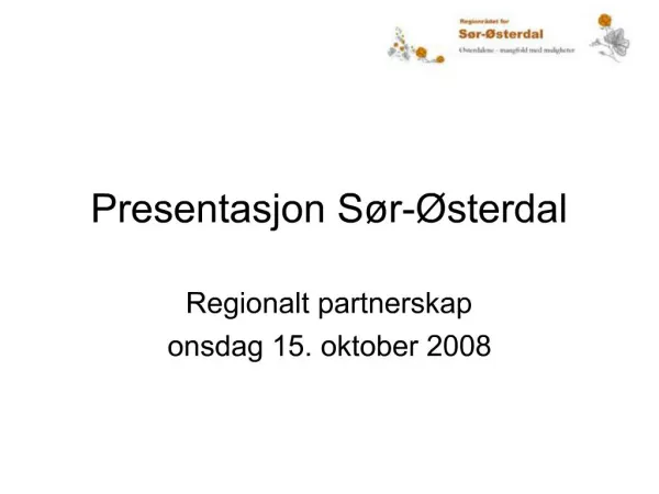 Presentasjon S r- sterdal