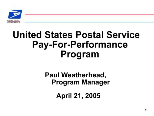United States Postal Service Pay-For-Performance Program
