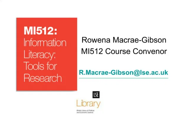 MI512: Information Literacy: Tools for Research