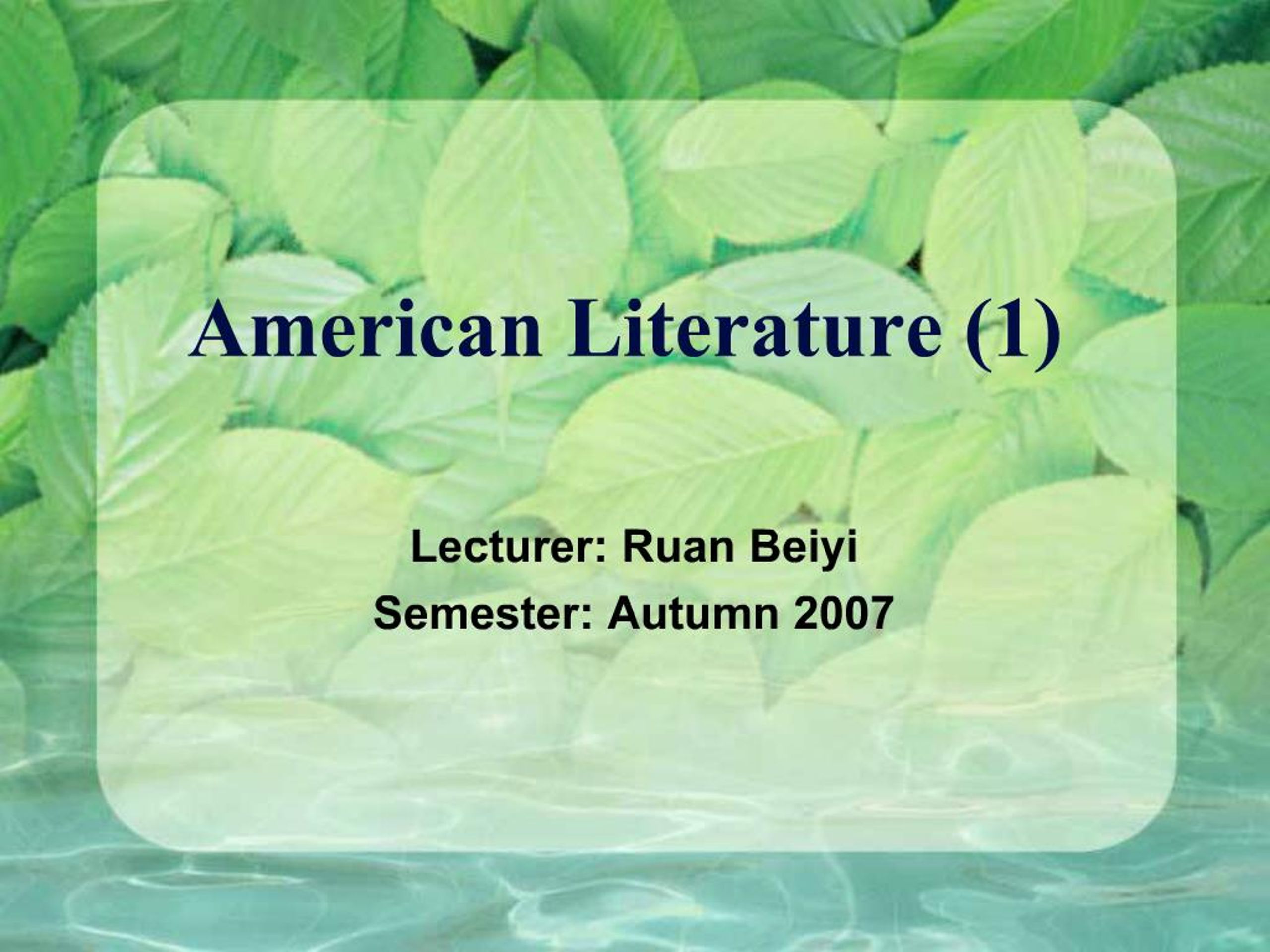PPT - American Literature 1 PowerPoint Presentation, free download - ID ...
