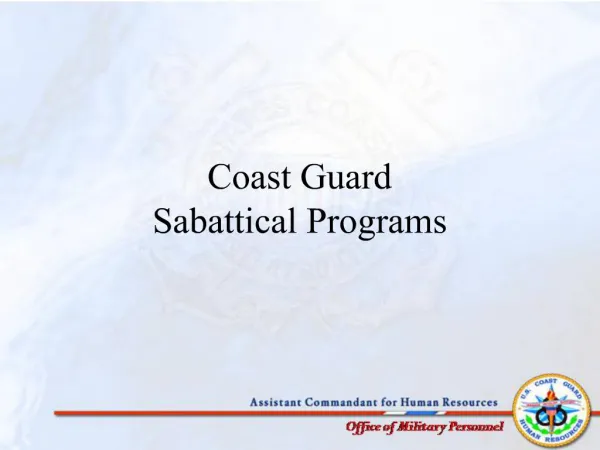 Coast Guard Sabattical Programs