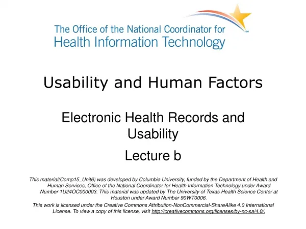 Usability and Human Factors