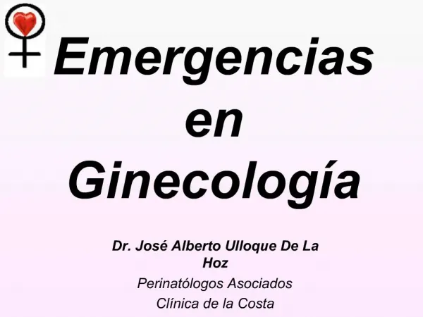 Emergencias en Ginecolog a