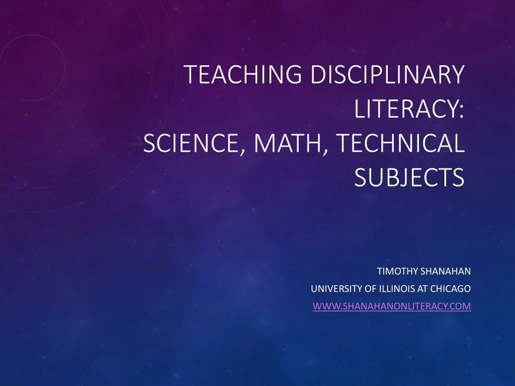 teaching disciplinary literacy science math technical subjects