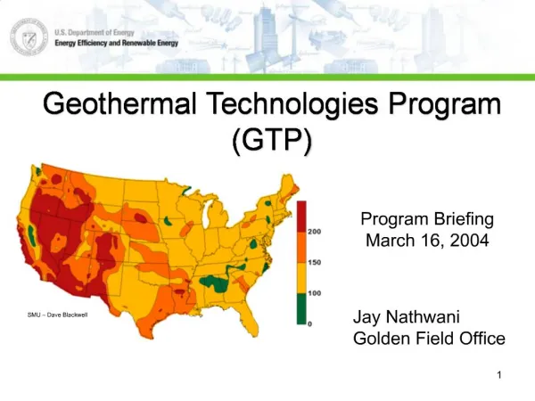 Geothermal Technologies Program GTP