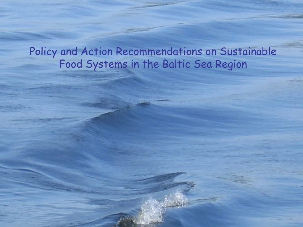 policy and action recommendations on sustainable
