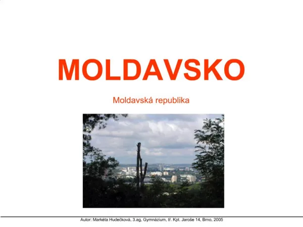 MOLDAVSKO Moldavsk republika