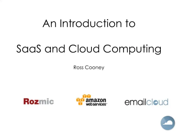 An Introduction to SaaS and Cloud Computing