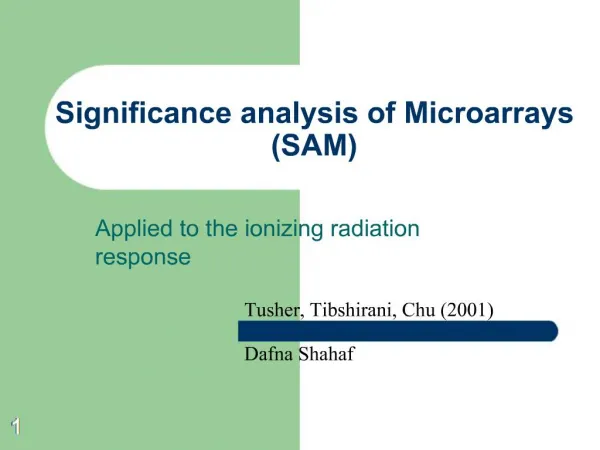 Significance analysis of Microarrays SAM