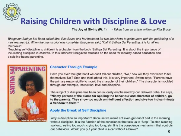 Raising Children with Discipline Love