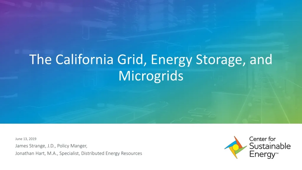 the california grid energy storage and microgrids